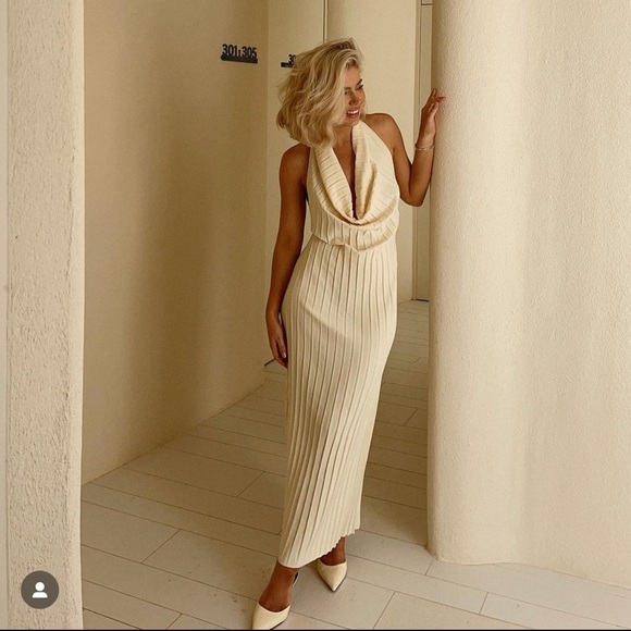 ZARA PLEATED HALTER DRESS - Picture 10 of 16